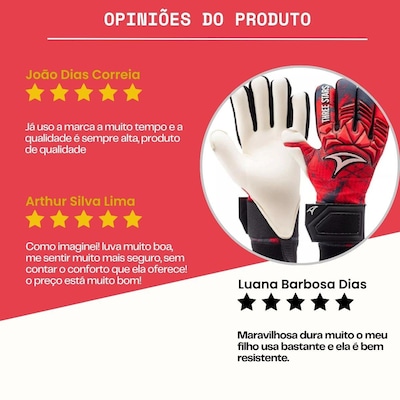 Luva de Goleiro Three Stars Thunder - Adulto - Foto 6