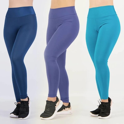 Kit Calça Legging Area - Feminina - 3 unidades - Foto 1