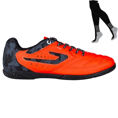 Kit Chuteira Futsal Topper Capita Iii e Meião - Adulto - Foto 1