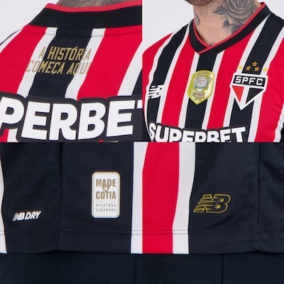 Camisa do São Paulo II 2024 New Balance Com Patrocínio Patch Campeão Copa do Brasil 2023 - Masculina - Foto 5