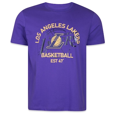 Camiseta New Era Regular Nba Los Angeles Lakers Core - Masculina - Foto 1
