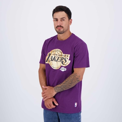Camiseta NBA Wood Court Lakers Masculina - Foto 3
