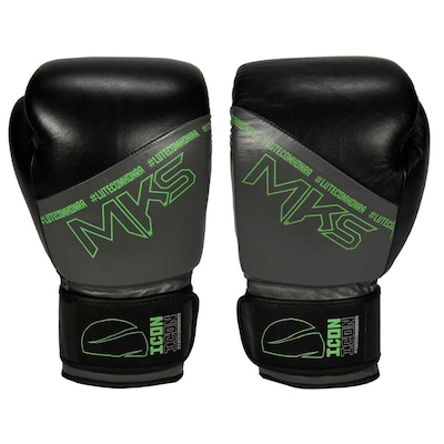 Luva de Boxe Mks Profissional Couro Icon - Foto 1