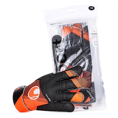 Luva de Goleiro Uhlsport Starter Resist+ Preto e Laranja - Adulto - Foto 6