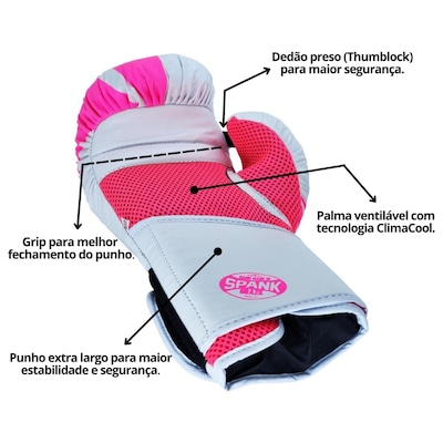 Kit Luva + Boxe + Corda de Pular + Bandagem + Protetor Bucal Spank - Foto 4