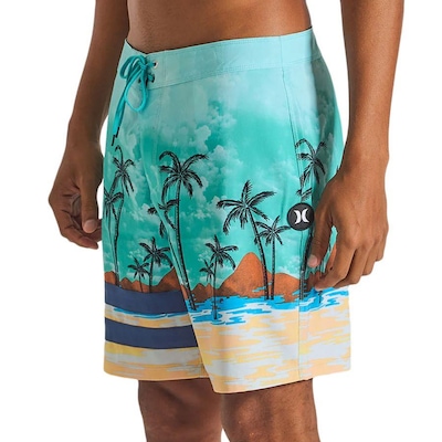 Bermuda Água Masculina Hurley Boardshort Block Party 18'' - HURLEY - Masculino - Foto 1