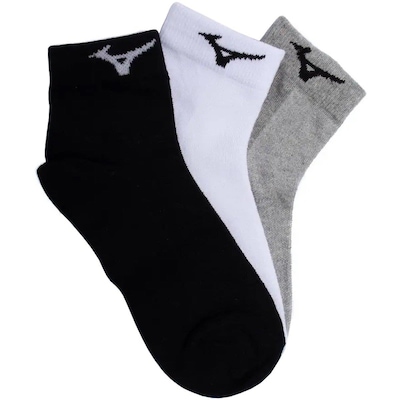 Kit Meias Mizuno Basic Cano Curto Training com 3 Pares - Adulto - Foto 2