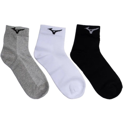 Kit Meias Mizuno Basic Cano Curto Training com 3 Pares - Adulto - Foto 1