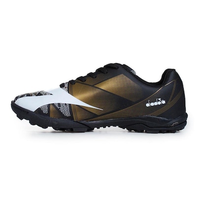 Chuteira Society Diadora Squadra II França Preto e Dourado Masculino - Diadora - Foto 2