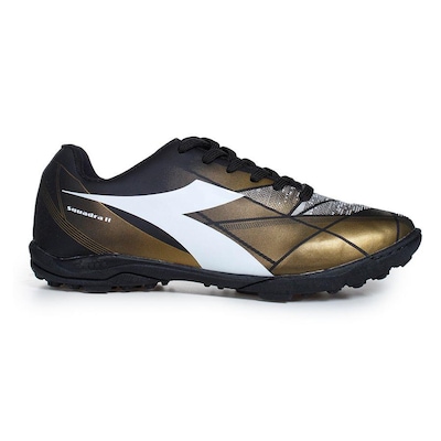 Chuteira Society Diadora Squadra II França Preto e Dourado Masculino - Diadora - Foto 1