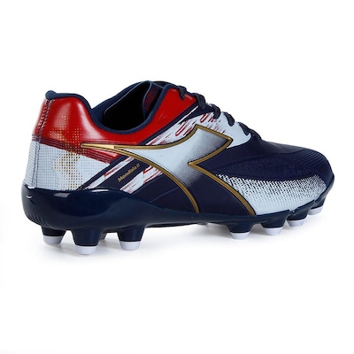 Chuteira Campo Diadora Mondiale II Marinho e Branco Masculino - Diadora - Masculino - Foto 4