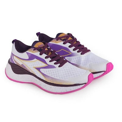 Tênis Esportivo Diadora Giove Branco e Roxo Feminino - Diadora - Foto 4
