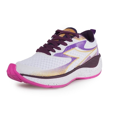 Tênis Esportivo Diadora Giove Branco e Roxo Feminino - Diadora - Foto 5