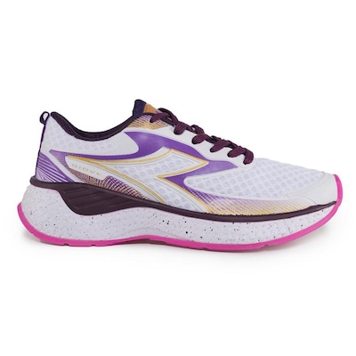 Tênis Esportivo Diadora Giove Branco e Roxo Feminino - Diadora - Foto 1