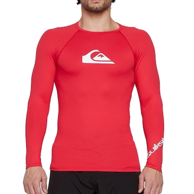Camiseta Quiksilver Surf Ml All Times S25 Masculina Vermelho - Foto 1