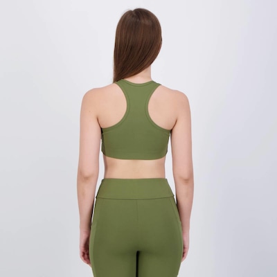 Top Fitness adidas Treino Básico Suporte Médio Feminino Verde - Foto 4