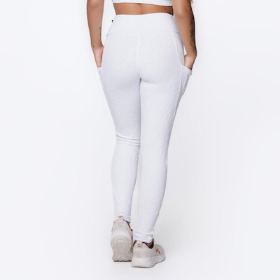 Calça Legging Orbis Fitness Bolso Lateral Jacquard Poliamida - Feminina - Foto 4