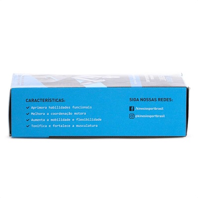 Kit de 4 Mini Faixas Elásticas Circulares + 1 Bolsa de Transporte Kinesiosport Azul - Unissex - Foto 4