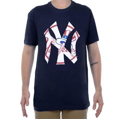 Camiseta Masculina New Era MLB Yankees World Of Logos - NEW ERA - Masculino - Foto 1