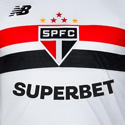 Camiseta New Balance São Paulo Torcedor C/P Home 24 - Masculina - Foto 4