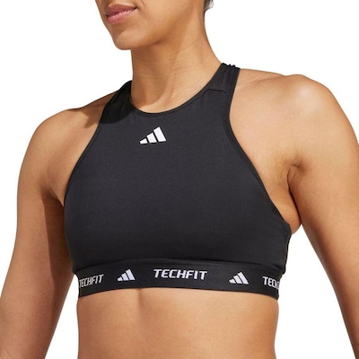 Top Fitness adidas Techfit Suporte Médio - Feminino - Foto 5
