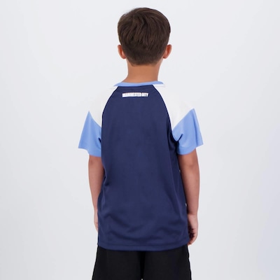 Camisa Manchester City Irwell Infantil Marinho - Foto 4
