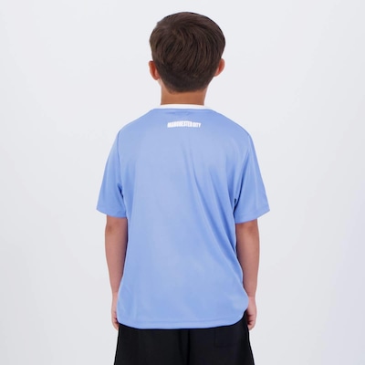 Camisa Manchester City Citizens Infantil Azul - Foto 4