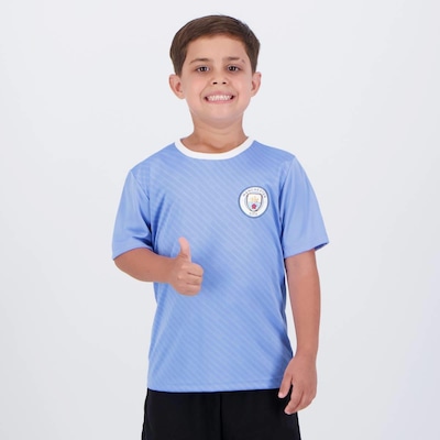Camisa Manchester City Citizens Infantil Azul - Foto 1