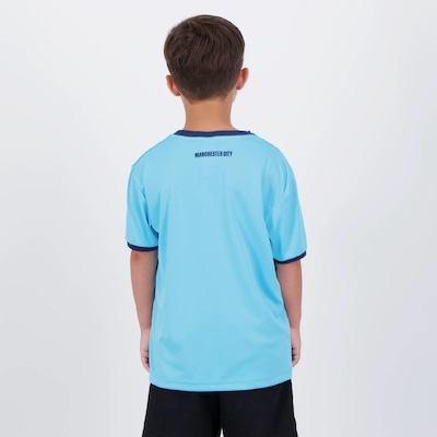 Camisa Manchester City Maine Infantil Azul - Foto 4