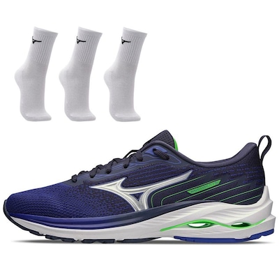 Tênis Mizuno Wave Vitality 5 + 3 Pares de Meia Cano Médio - Masculino - Foto 1