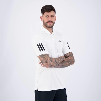 Camisa Polo adidas Club 3 Stripes - Masculina - Foto 2