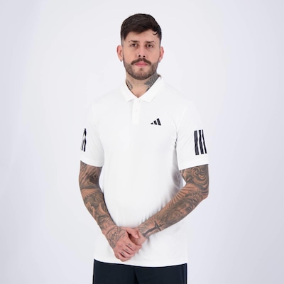 Camisa Polo adidas Club 3 Stripes - Masculina - Foto 3