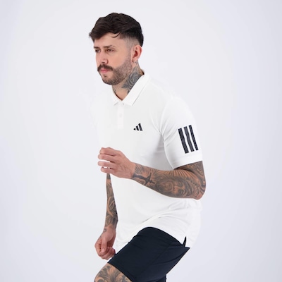 Camisa Polo adidas Club 3 Stripes - Masculina - Foto 6