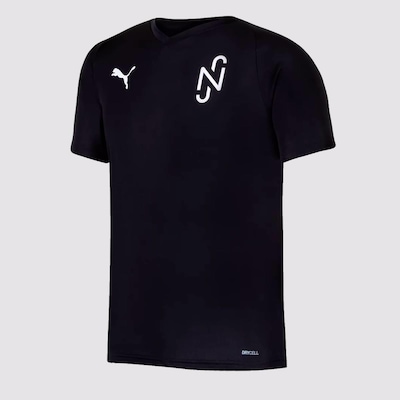 Camiseta Puma Neymar JR NJR Teamliga Core Juvenil Preta e Branca - Foto 1