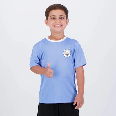 Camisa Manchester City Haaland 9 Citizens Infantil Azul - Foto 2