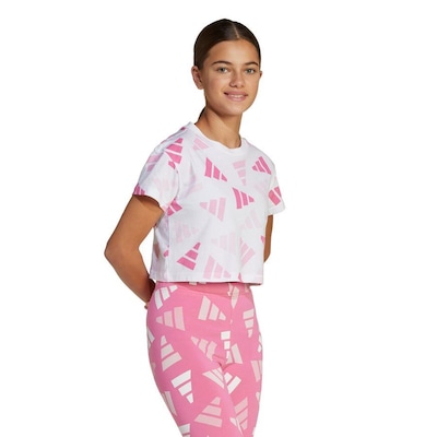 Camiseta Cropped adidas Seasonal Essentials Logo Celebration - Infantil - Foto 2