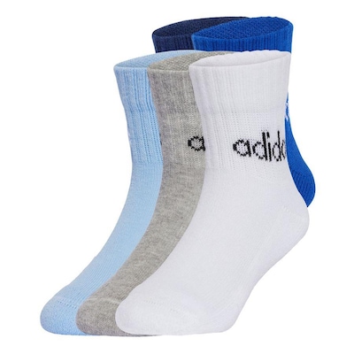 Meias adidas Ankle Linear 5 Pares Infantis - Infantil - Foto 1