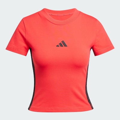 Camiseta Baby Look adidas Essentials Três Listras Slim - Feminina - Foto 3