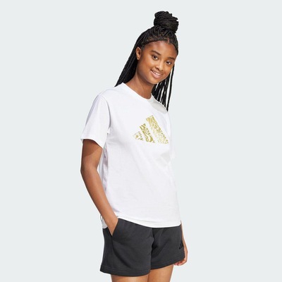 Camiseta Estampada Tech Metallic adidas - Feminina - Foto 5