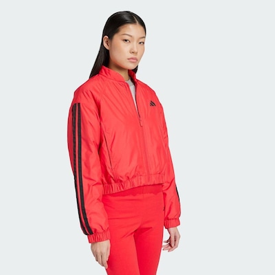 Jaqueta Bomber adidas Cropped Isolamento Essentials Três Listras - Feminina - Foto 5