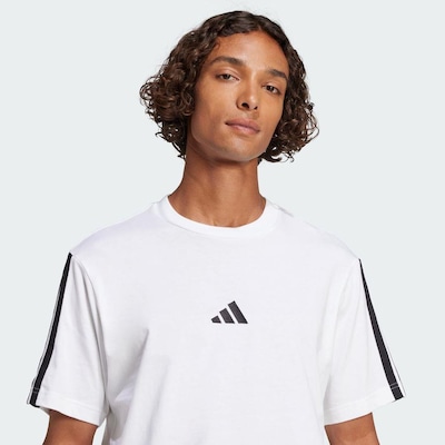 Camiseta Malha Simples Essentials Três Listras - adidas - Homem - Foto 6