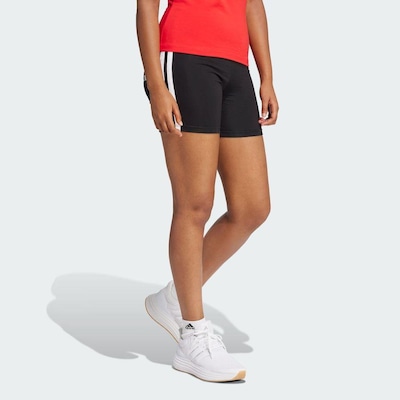Shorts adidas Biker Cós Alto Essentials Três Listras - Feminina - Foto 5