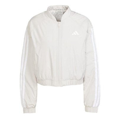 Jaqueta Bomber adidas Cropped Isolamento Essentials Três Listras - Feminina - Foto 1