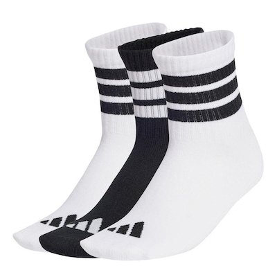 Meias adidas Caneladas 3 Pares Infantis - Infantil - Foto 1