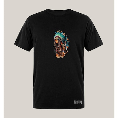 Camiseta Plus Size Masculina Preta Algodão Prime Academia WSS Brasil Gym Street - Foto 1
