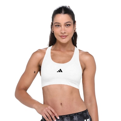 Top Adidas Básico Suporte Medio Treino - Feminino - Foto 1