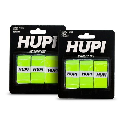 Kit 02 Overgrip HUPI Pro Amarelo Pack 03 Unidades - Foto 2