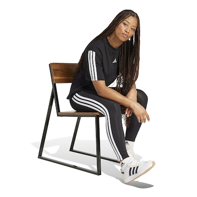 Calça Legging adidas Feminina Algodão Essentials 3-Stripes Treino - Feminino - Foto 3