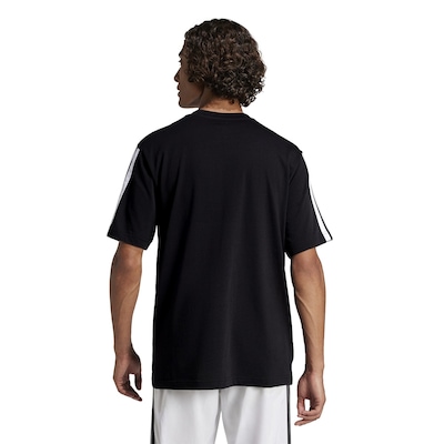 Camiseta Malha Simples Essentials Três Listras - adidas - Homem - Foto 2