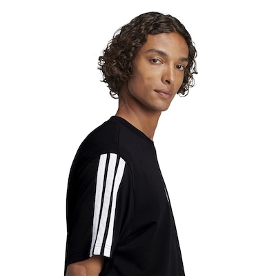 Camiseta Malha Simples Essentials Três Listras - adidas - Homem - Foto 4